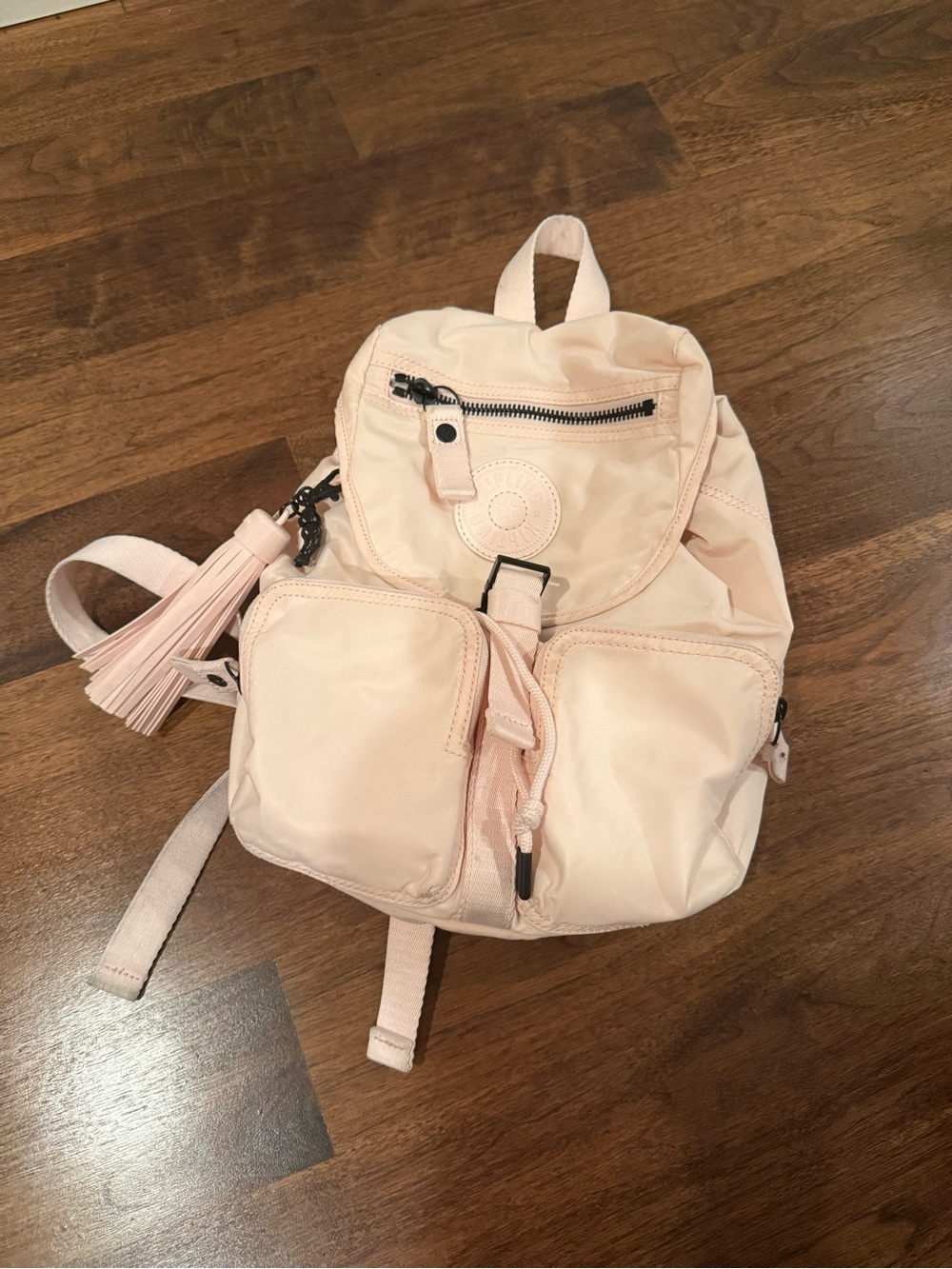 Kipling Pale Pink Mini Backpack with Tassel Charm